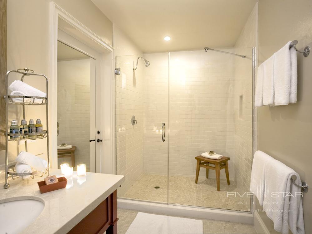 Walk in Guest Shower at Oceana Beach Club Hotel, Santa Monica, CA