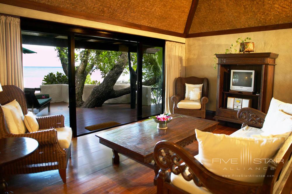 Beachfront Bungalow Lounge at Pacific Resort Aitutaki