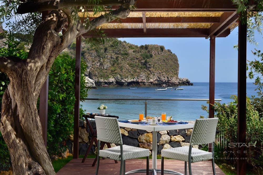 Bungalow Terrace at La Plage Resort, Taormina, Messina, Italy