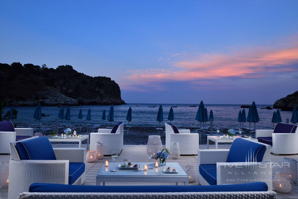 Beach Bar at La Plage Resort, Taormina, Messina, Italy