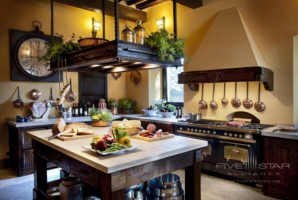 Castle Kitchen at Castel Porrona Relais, Cinigiano GR, Italy