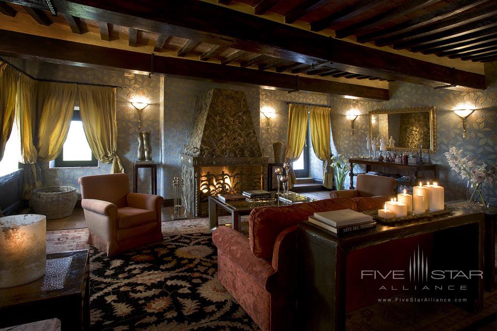 Lounge at Castel Porrona Relais, Cinigiano GR, Italy