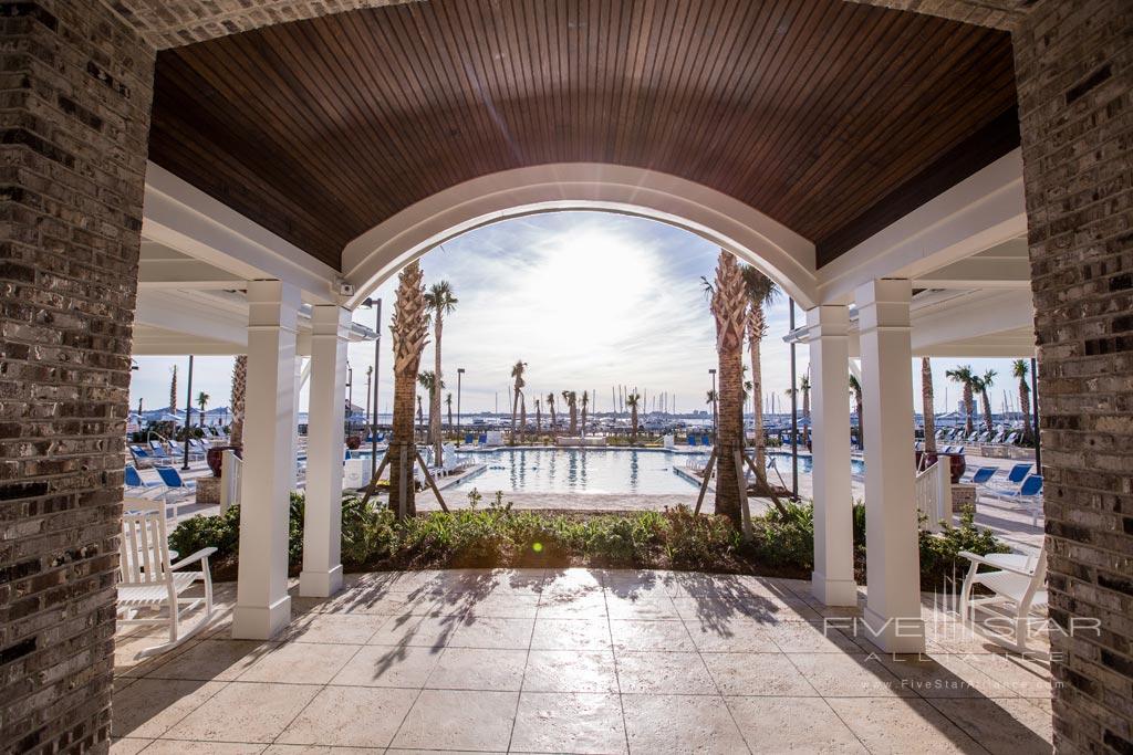 Pool View From Lobby at The Beach Club at Charleston Harbor Resort and Marina, Mt Pleasant, SC