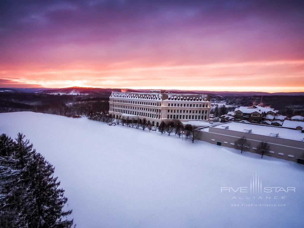 Winter Sunset Over Chateau Lafayette at Nemacolin Woodlands Resort