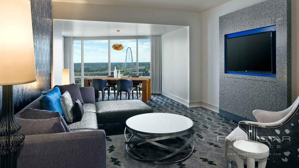Marvelous Suite Living Room at W Dallas Victory, Dallas, TX