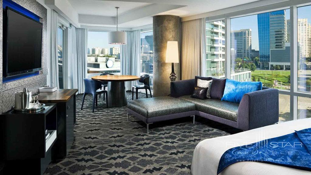Cool Corner Guest Room at W Dallas Victory, Dallas, TX