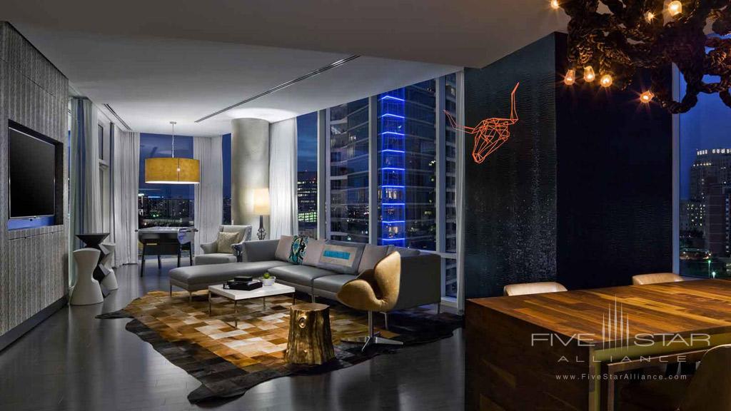 Extreme Wow Suite Living Room at W Dallas Victory, Dallas, TX