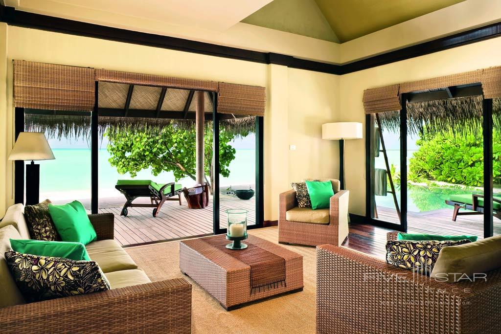 Beach Villa Suite Living Room at Taj Exotica Resort and Spa, Male, Maldives