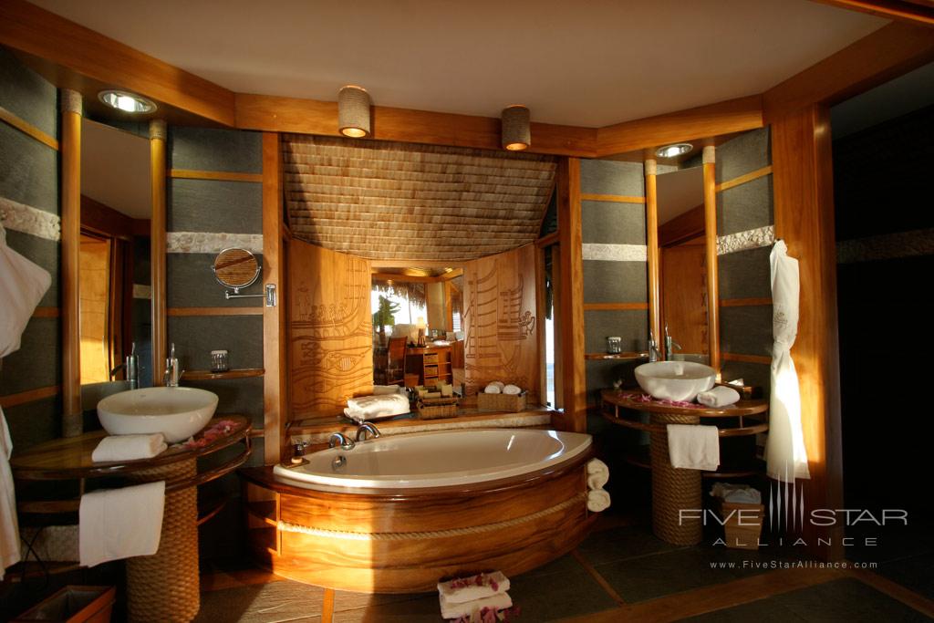 Overwater Suite Bath at Le Taha'a Island Resort &amp; Spa, Taha'a, French Polynesia