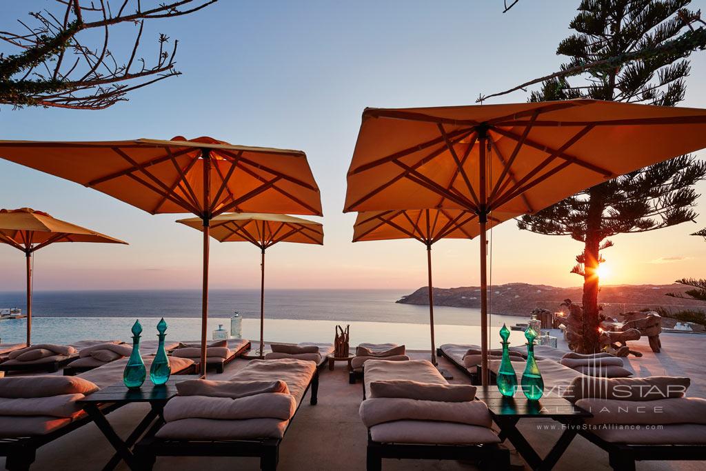 Terrace Lounge at Myconian Utopia Resort, Mykonos, Cyclades, Greece