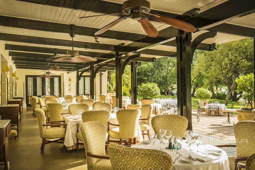 Terrace Dining at Royal Livingstone Hotel, Livingstone, Zambia