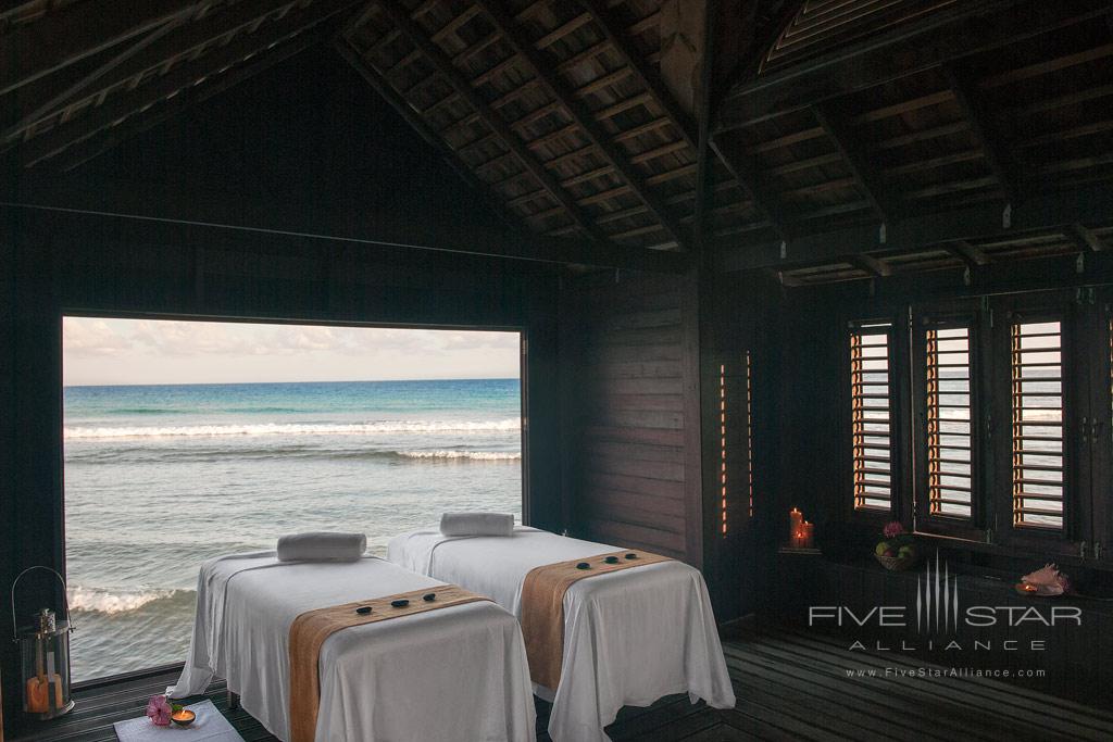 Overwater cabana belonging to the award winning Fern Tree Spa at Half Moon, Montego Bay, St. James, Jamaica