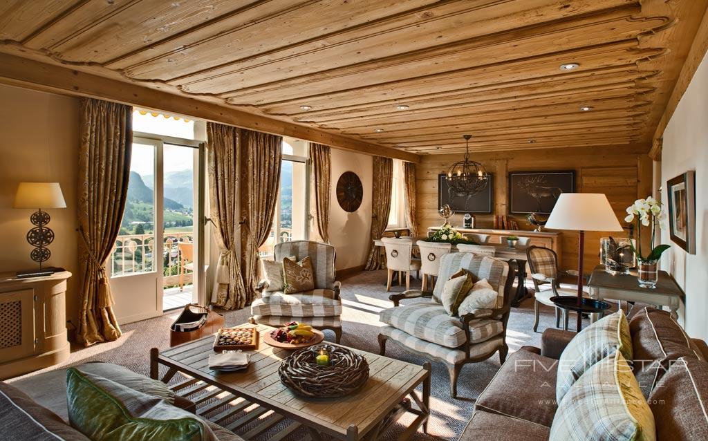 Corner Suite Living Room at Gstaad Palace Hotel, Switzerland
