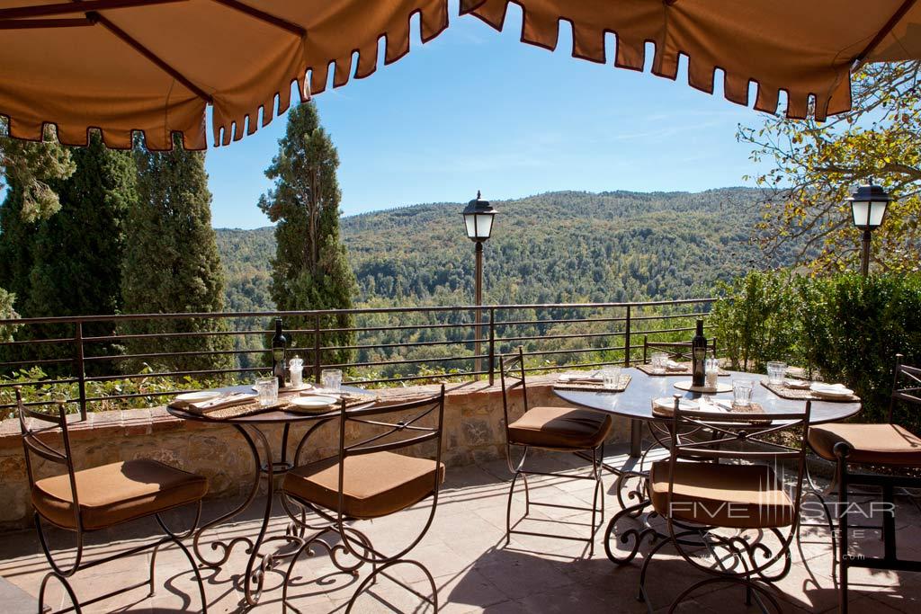 Terrace Dining at Rosewood Castiglion del Bosco, Montalcino, Italy