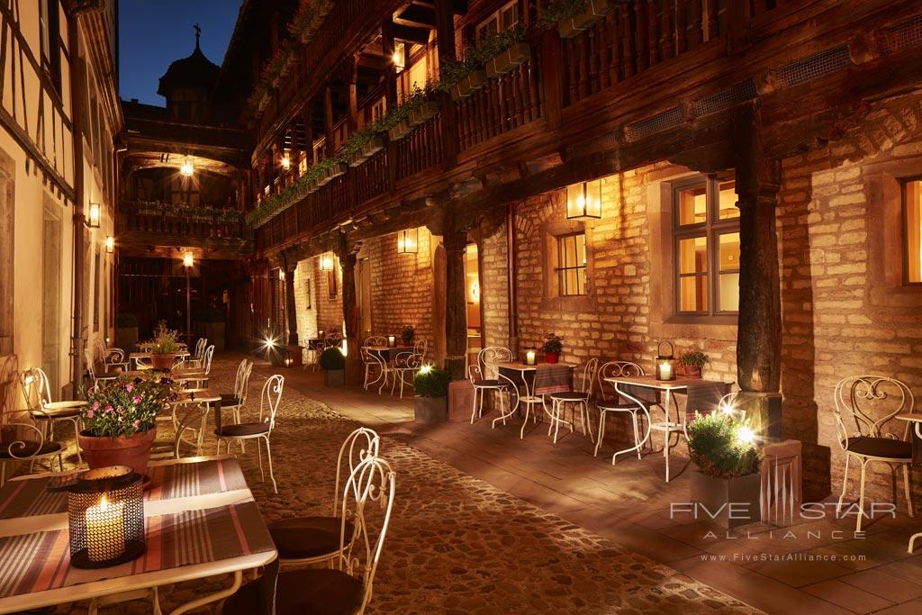 Terrace Dine at Hotel Cour du Corbeau, Strasbourg, France