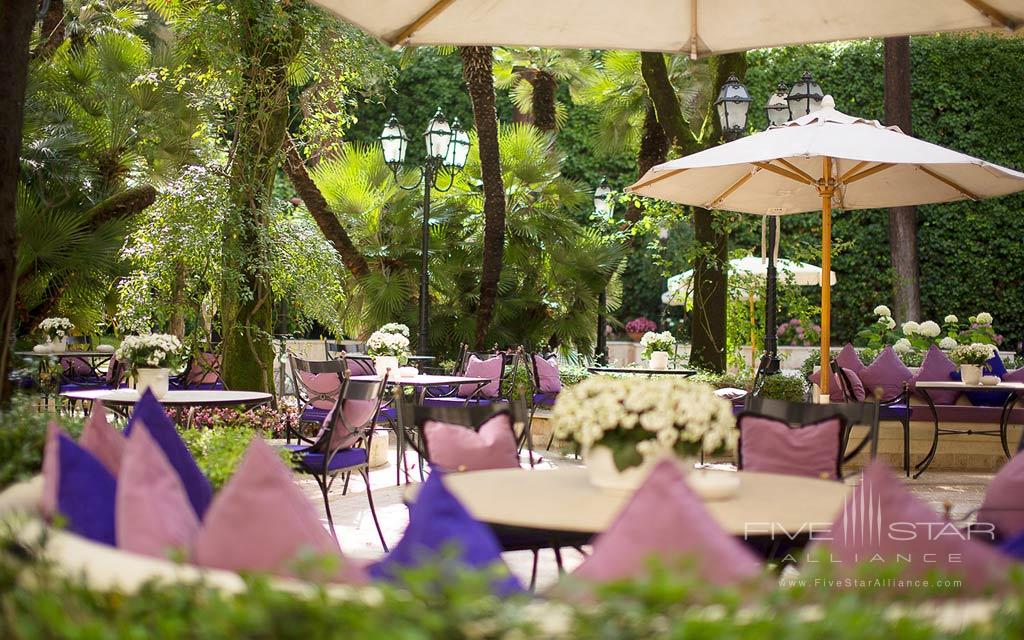 Patio Lounge at Aldrovandi Villa Borghese, Rome, Italy