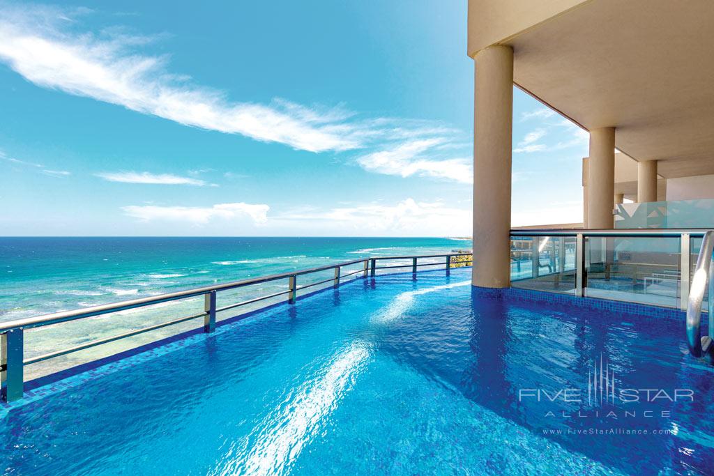 Oceanfront Infinity Pool Balcony at El Dorado Seaside Suites, Riviera Maya, Quintana Roo, Mexico