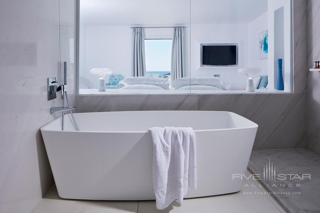 Guest Bath at Myconian Ambassador Hotel and Thalasso Spa , Mykonos, Greece