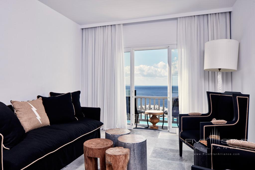 Superior Suite Lounge at Royal Myconian Resort and Thalasso Spa, Mykonos, Greece