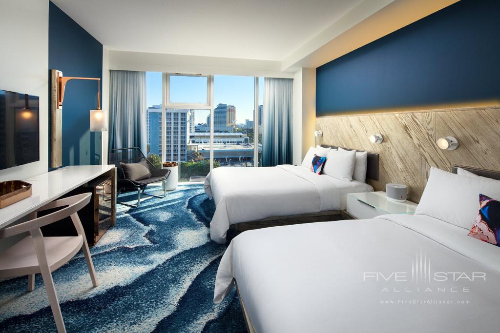Wonderful Double Queens Guest Room at W Fort Lauderdale, Fort Lauderdale, FL