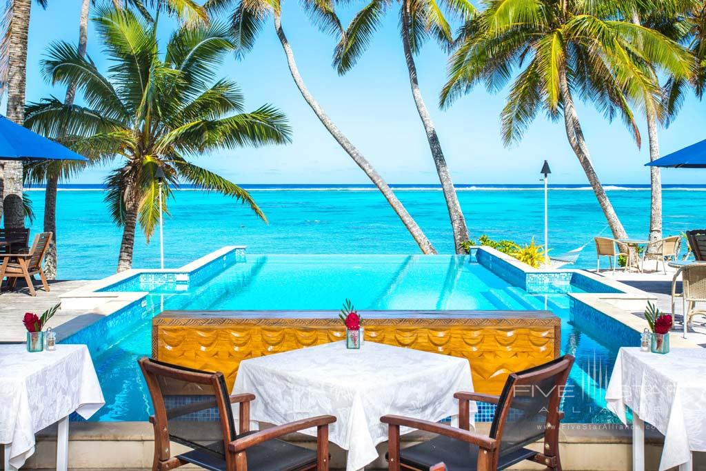 Poolside Tables at Little Polynesian Resort, Cook Islands