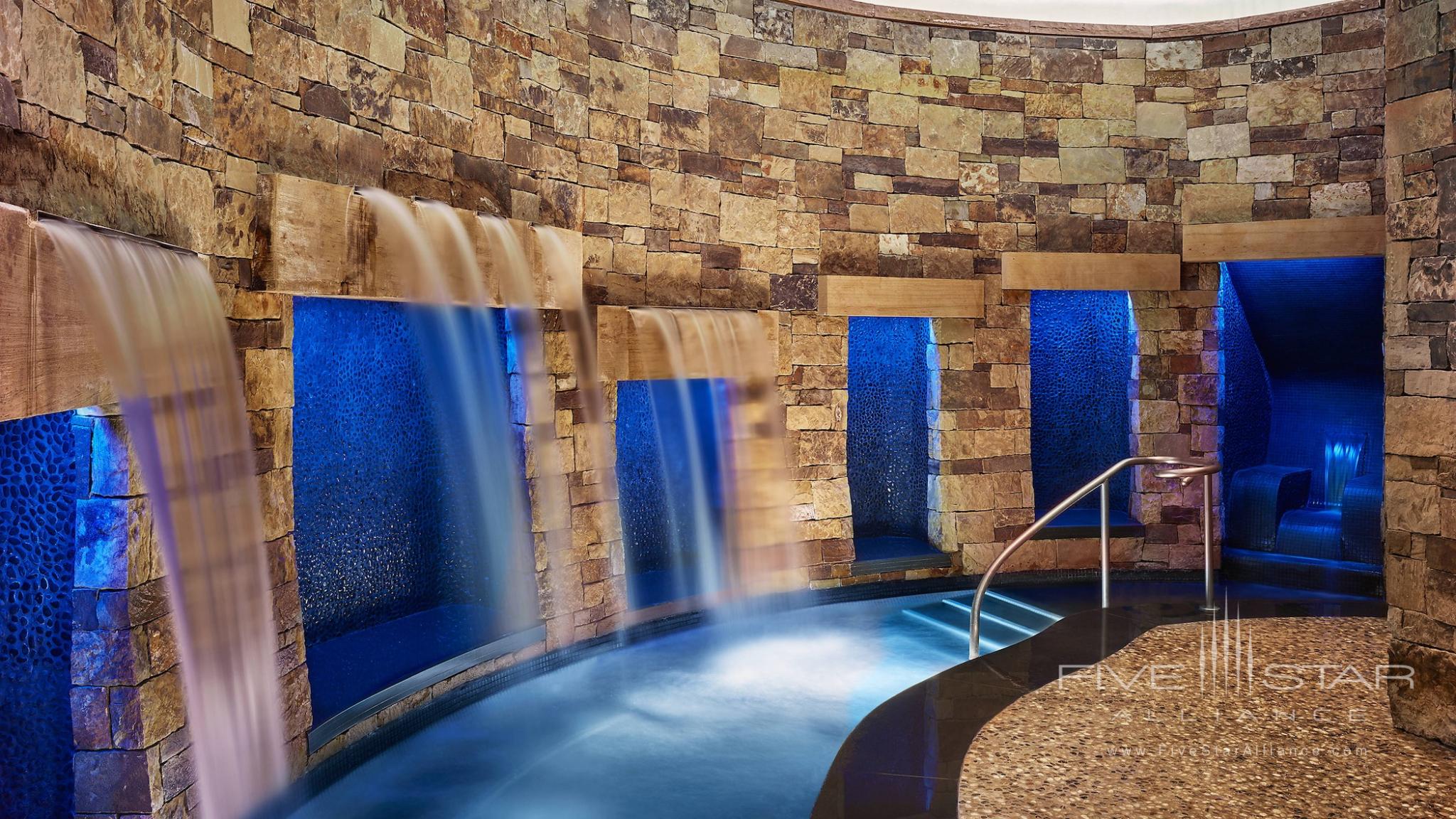 Spa waterfalls at The St. Regis Resort Aspen