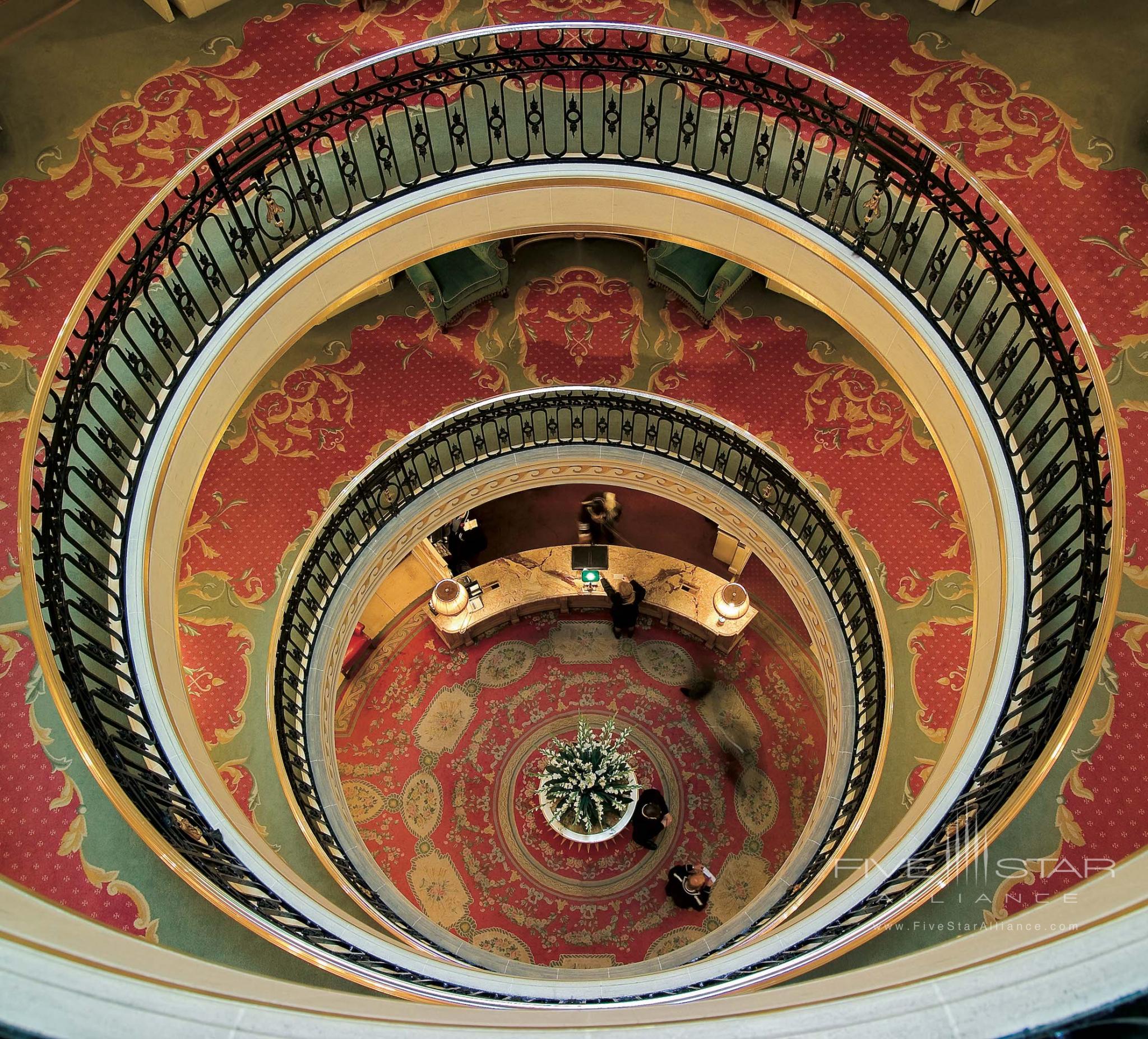 Looking down on the Ritz London Lobby