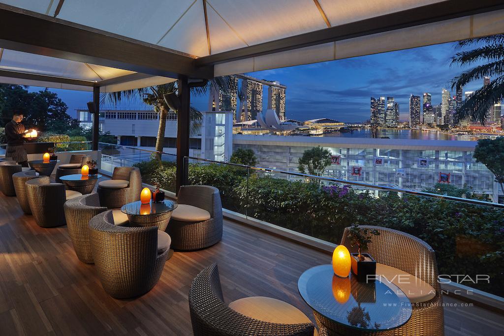 Dining with views of the bay at Mandarin Oriental Singapore