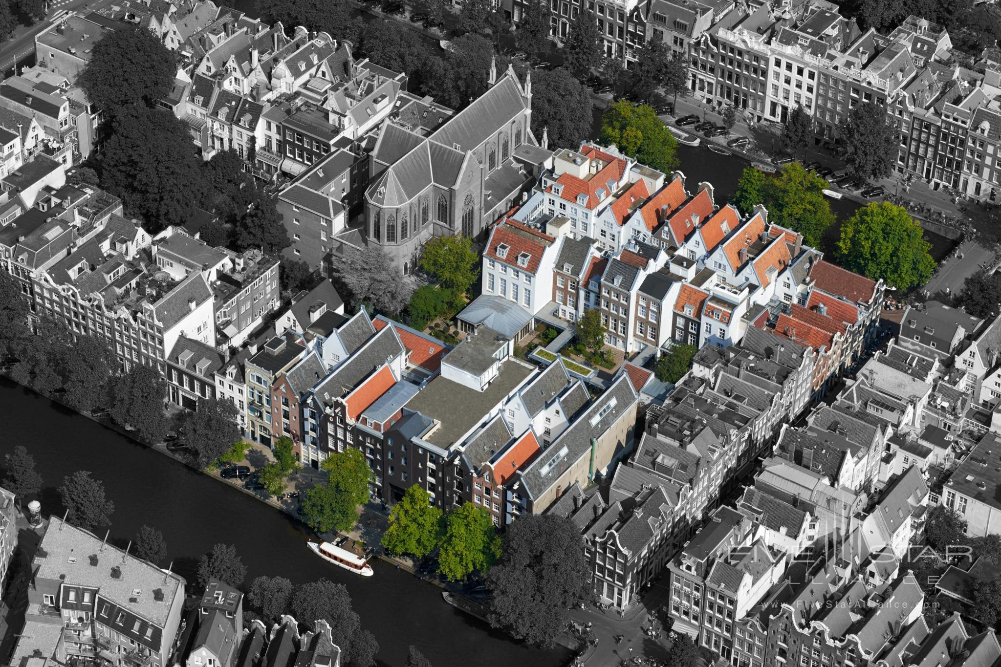 Aerial View of the 25 Canal Houses of the Pulitzer Amsterdam
