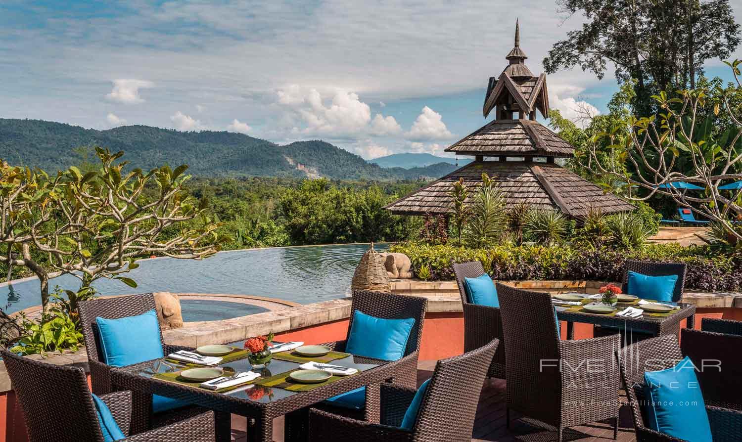 Pool Side Dining at Anantara Golden Triangle Elephant Camp &amp; Resort, Thailand