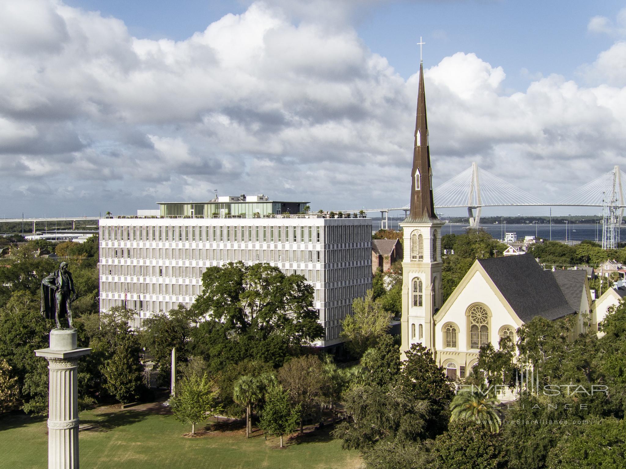 Exterior of The Dewberry Hotel in Charleston