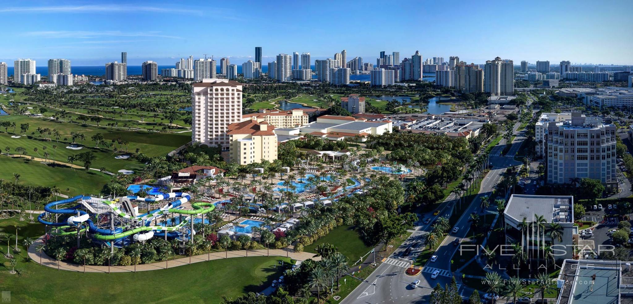 JW Marrott Turnberry Resort &amp; Spa, with view of Tidal Cove waterpark.