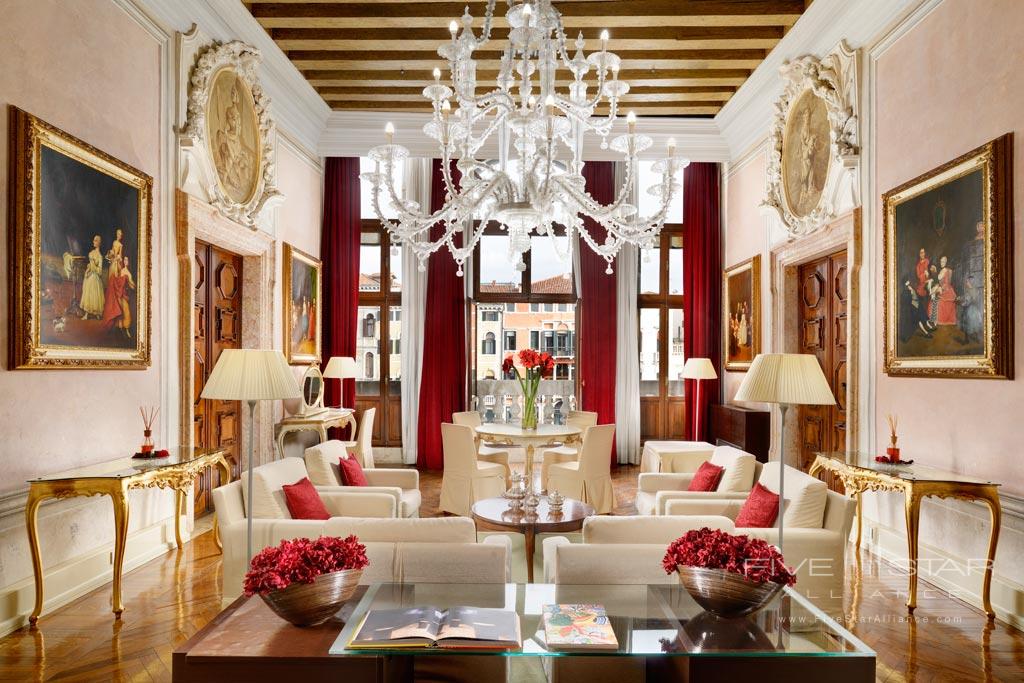 Mozart Suite Lounge at Hotel Palazzo Giovanelli and Gran Canal, Venice, Italy