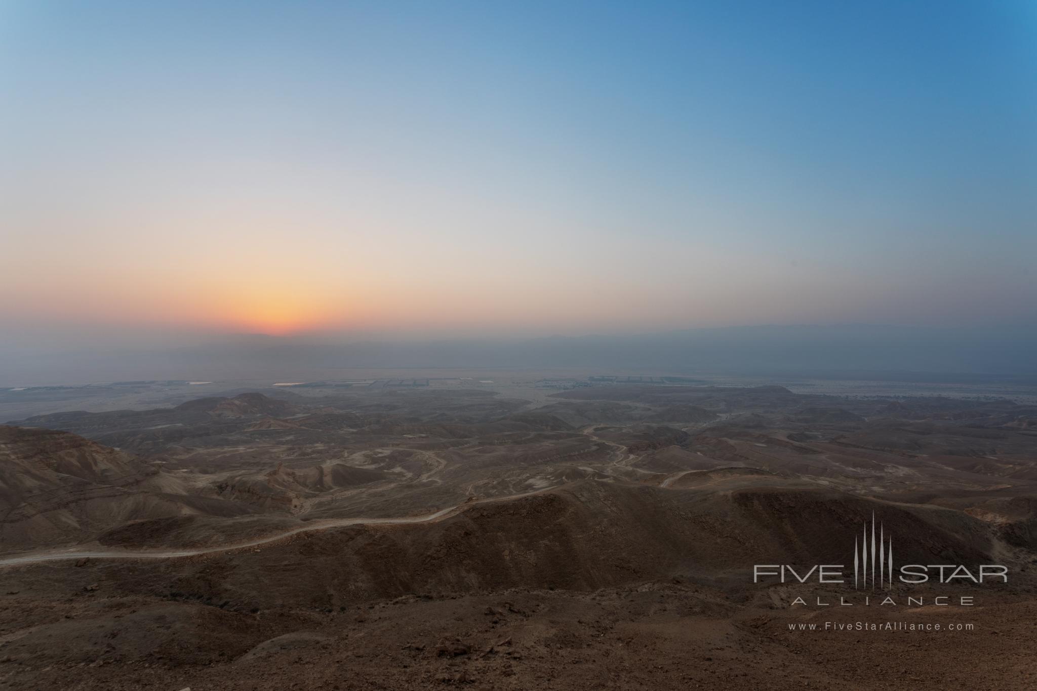 Six Senses Shaharut Sunrise over the access road