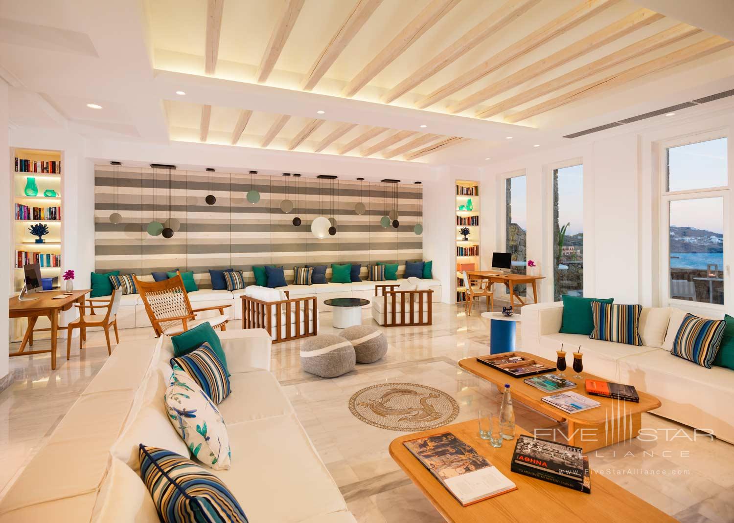 Hotel Library at Mykonos Grand Hotel and Resort, Greece