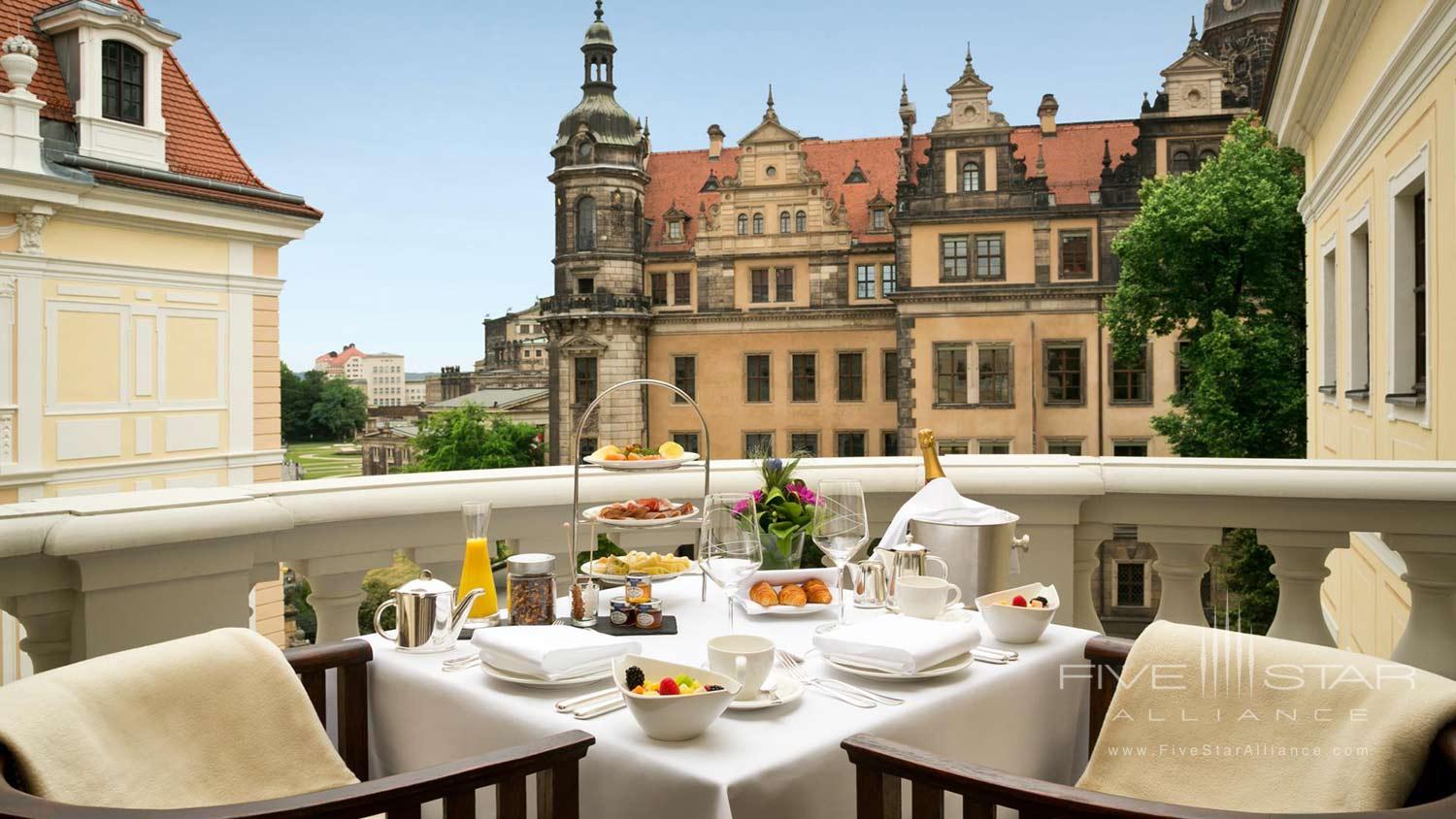 Terrace Breakfast at Hotel Taschenbergpalais Kempinski Dresden, Germany