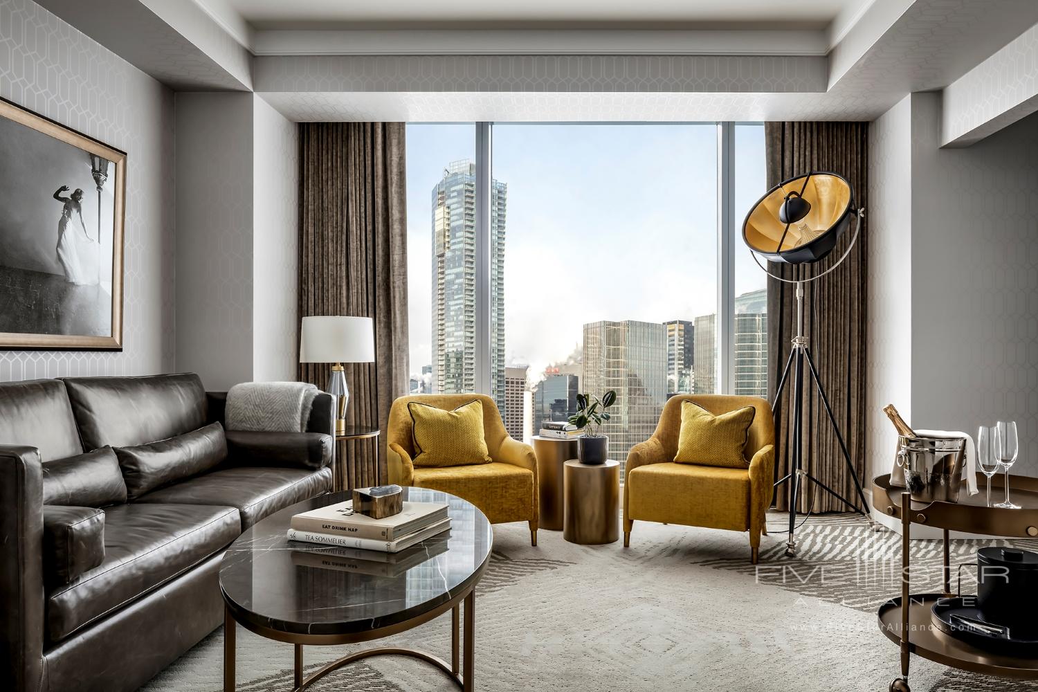 Club Level One Bedroom Corner Suite Living Room at The Ritz-Carlton, Toronto