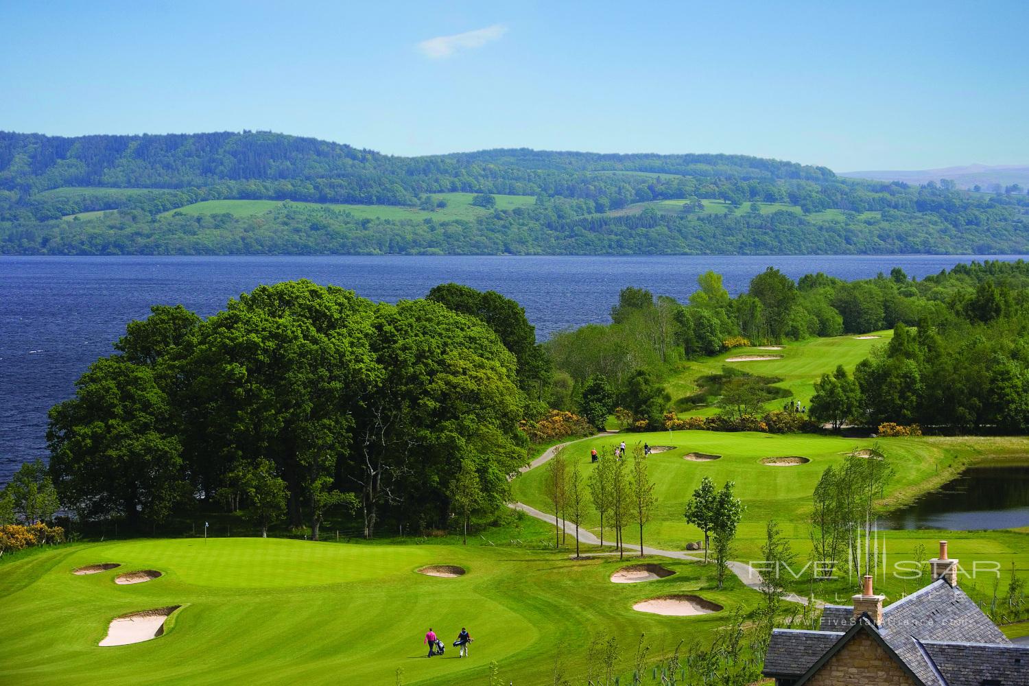 15th, 16th, and 17th Green at Cameron House on Loch Lomond