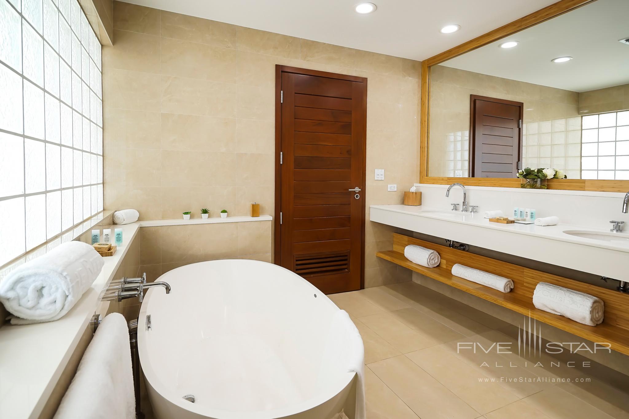 Guest Room Bath in the Main Building at Aurora Anguilla