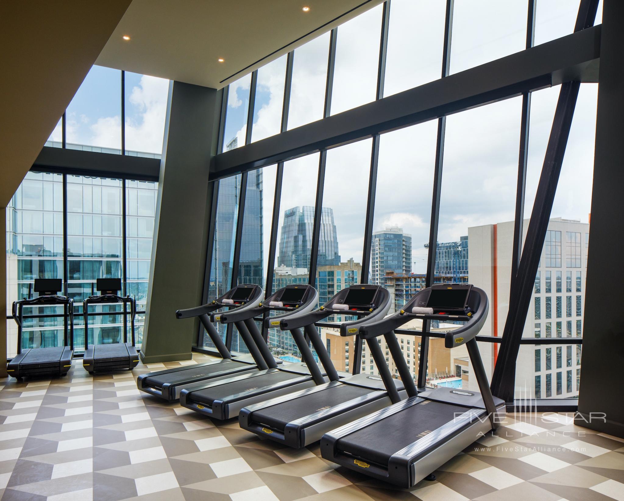 Guests at The Joseph can run with the clouds at the 21st-floor fitness center with inspiring views and the latest technology in workout equipment.