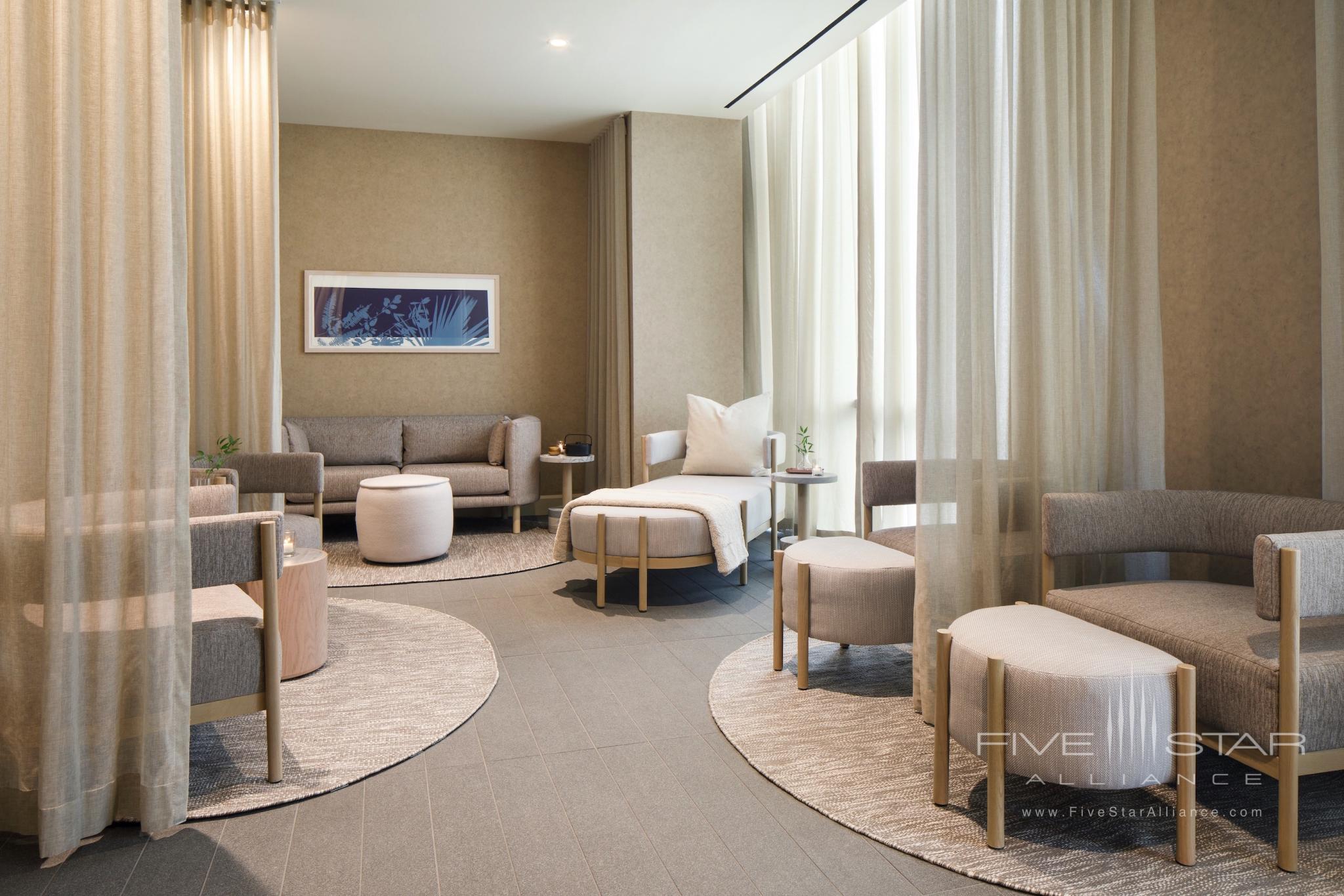 The Joseph Hotel Nashville — The Relaxation Room at Rose is a serene retreat to enjoy pre- or post-treatment. Harnessing the power of Tennessean nature, Rose is a full-service spa and salon.