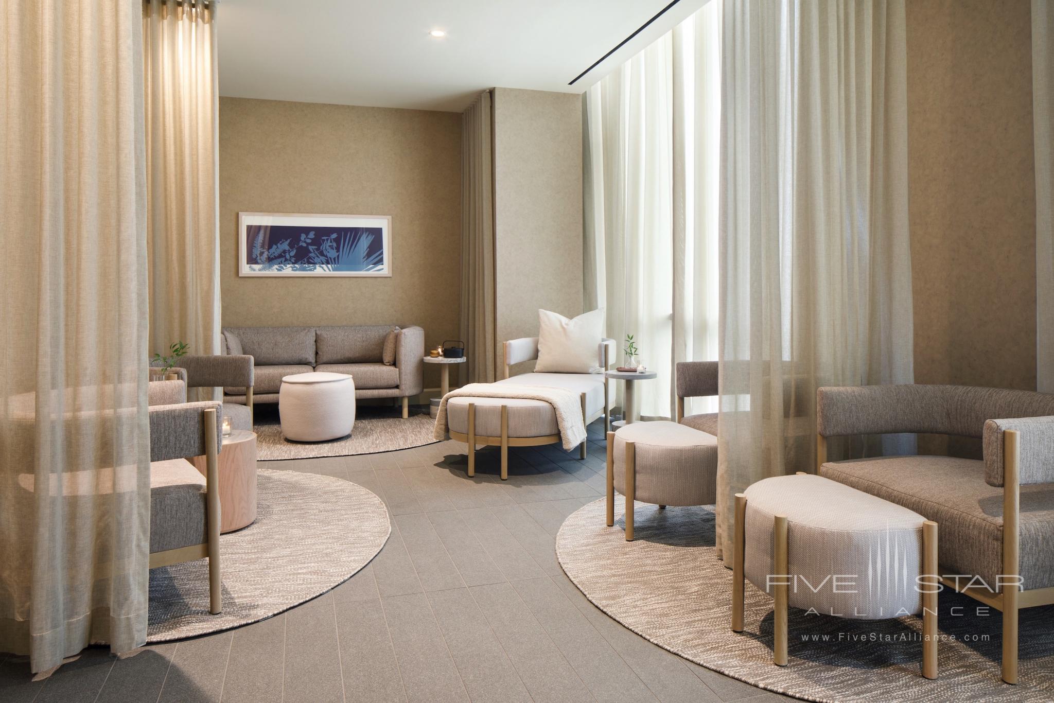The Joseph Hotel Nashville — The Relaxation Room at Rose is a serene retreat to enjoy pre- or post-treatment. Harnessing the power of Tennessean nature, Rose is a full-service spa and salon.