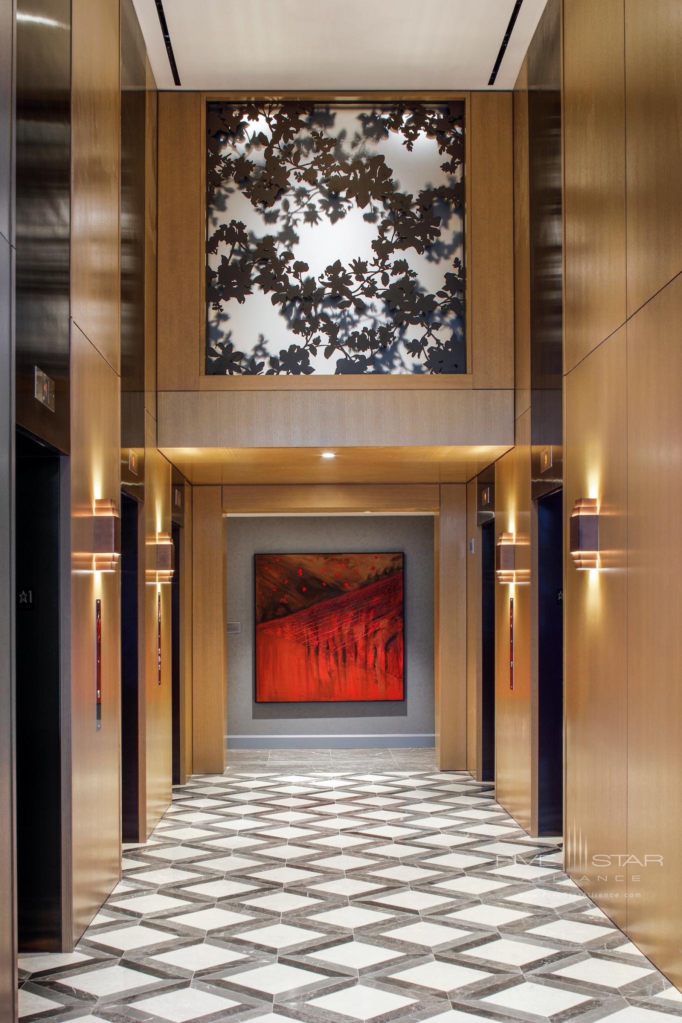 Art reveals itself at every turn at The Joseph Nashville — even the lobby elevators.