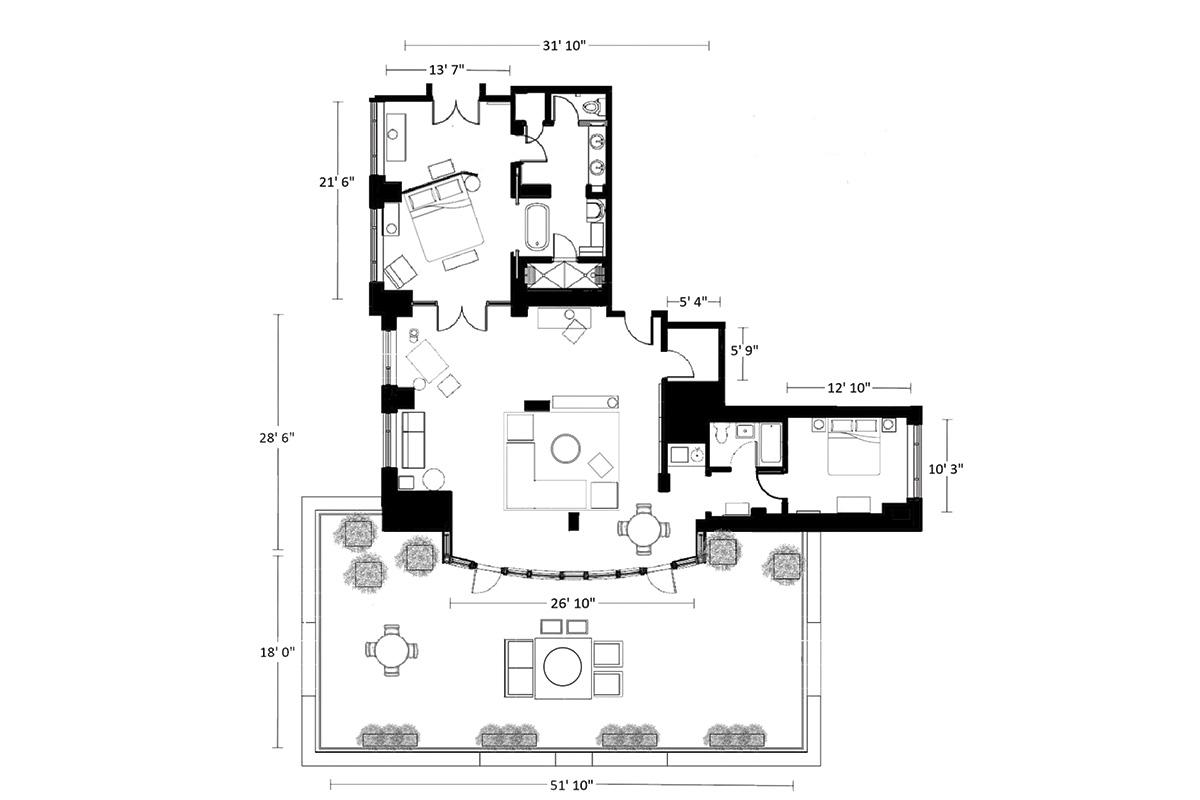 Soho Grand North Loft Penthouse Floorplan