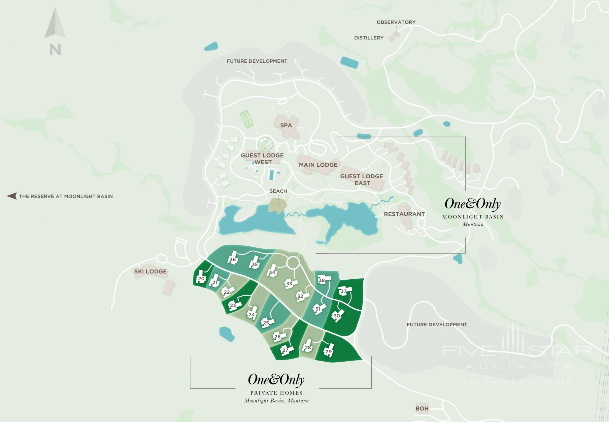 One&amp;Only Moonlight Basin Site Plan Layout Map