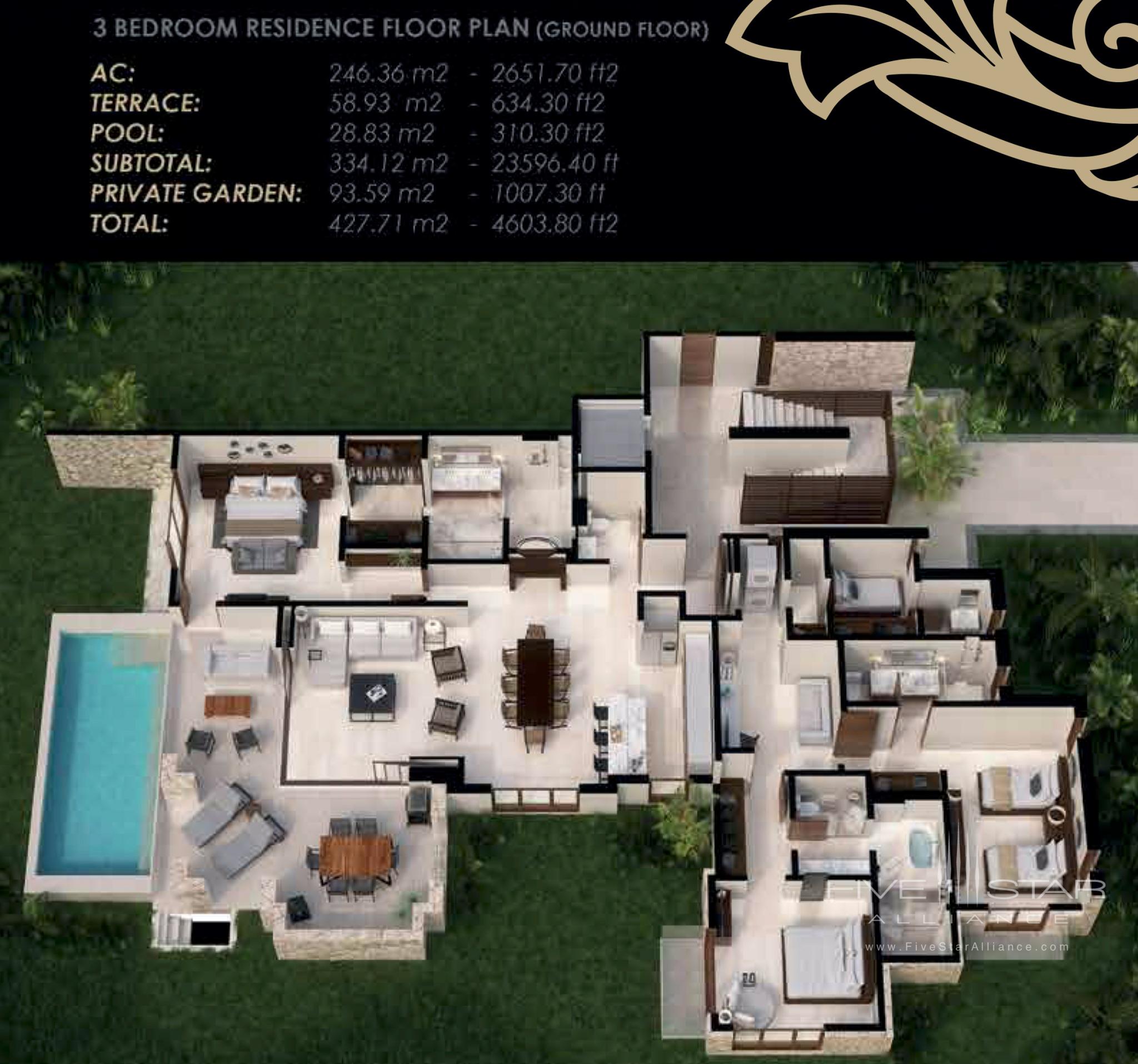 3 Bedroom Bottom Floor Residence Floor Plan