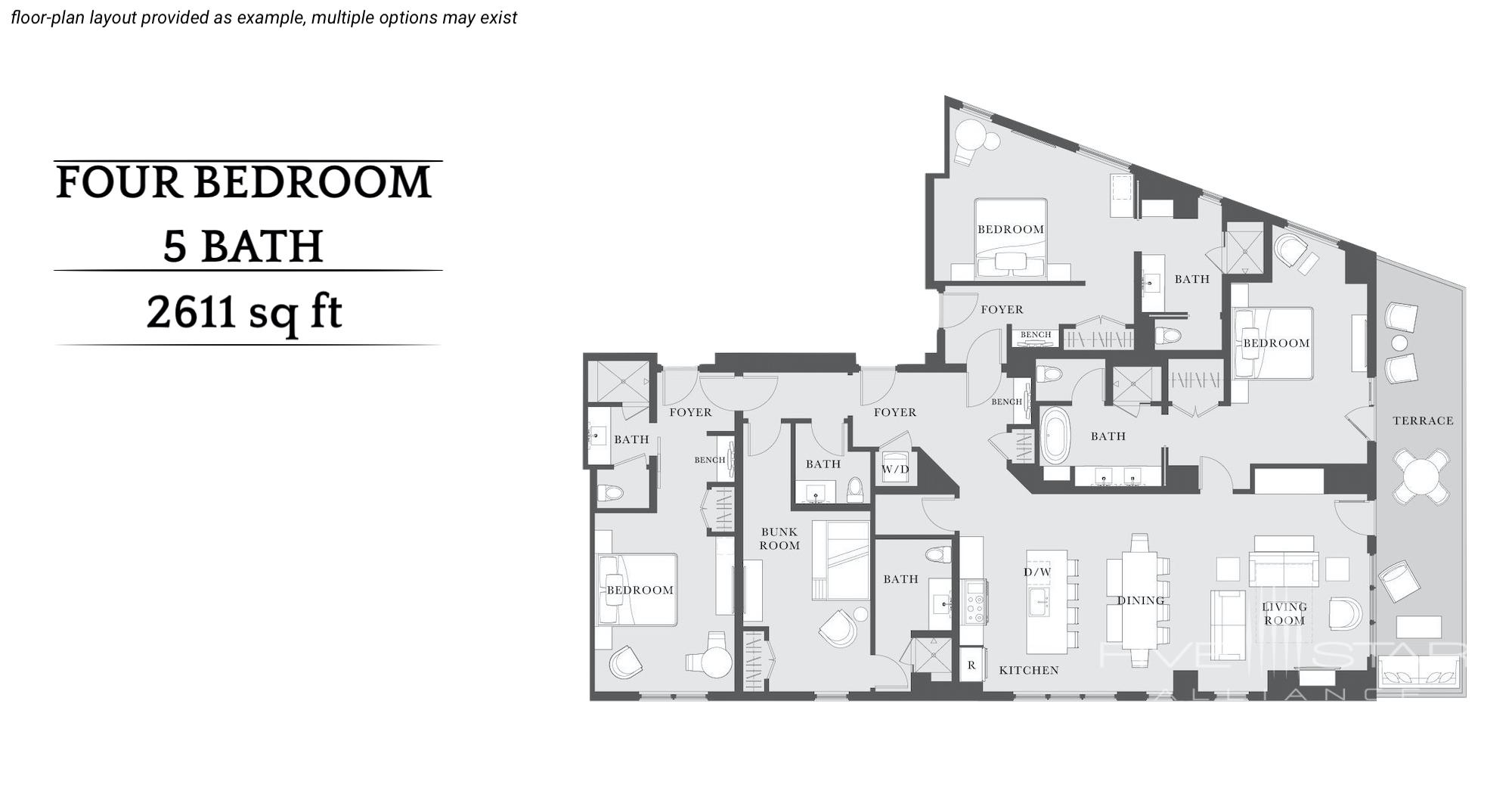 Pendry Park City 4 Bedroom 5 Bath Floorplan