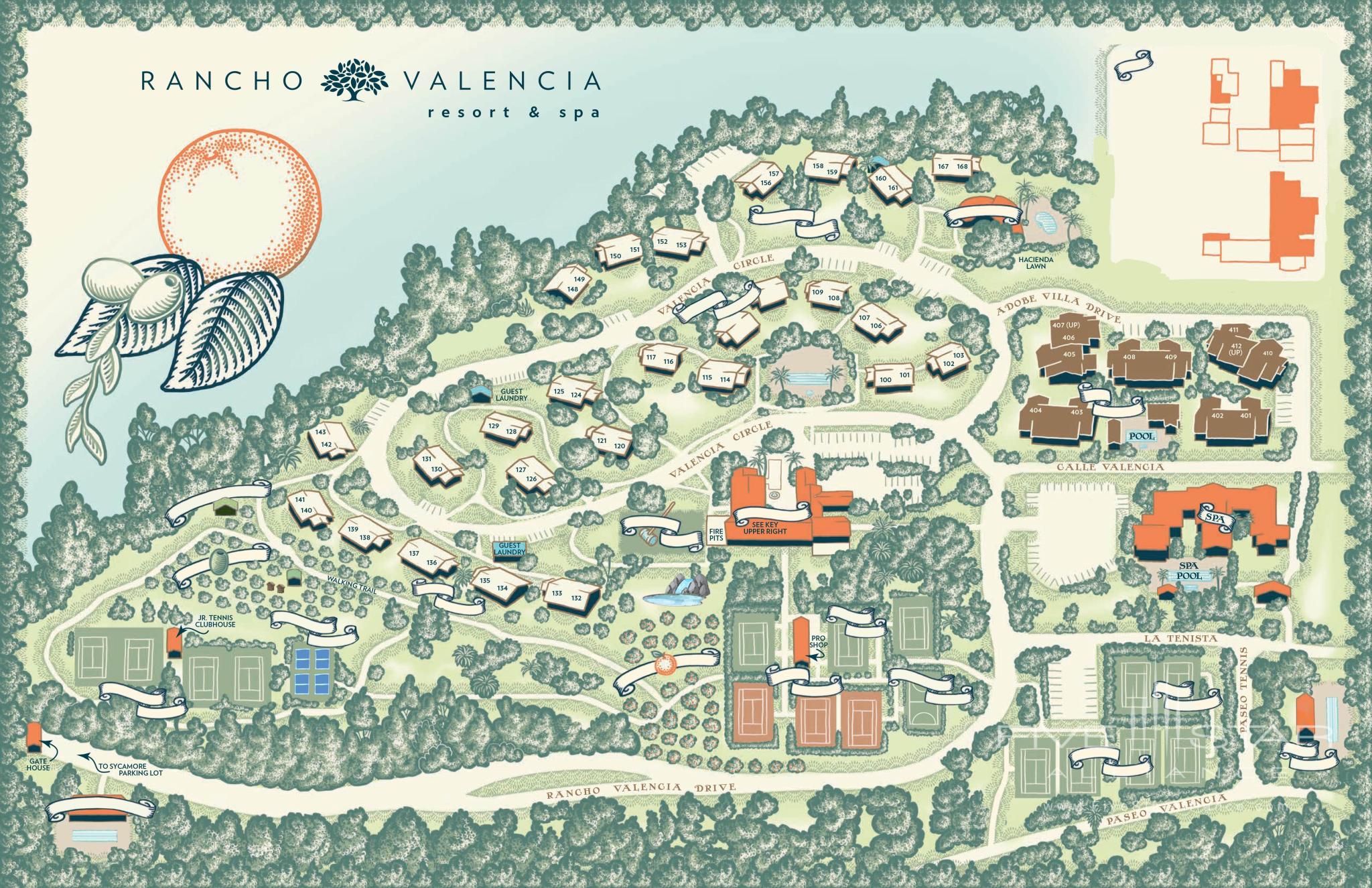 Rancho Valencia Resort Property Map
