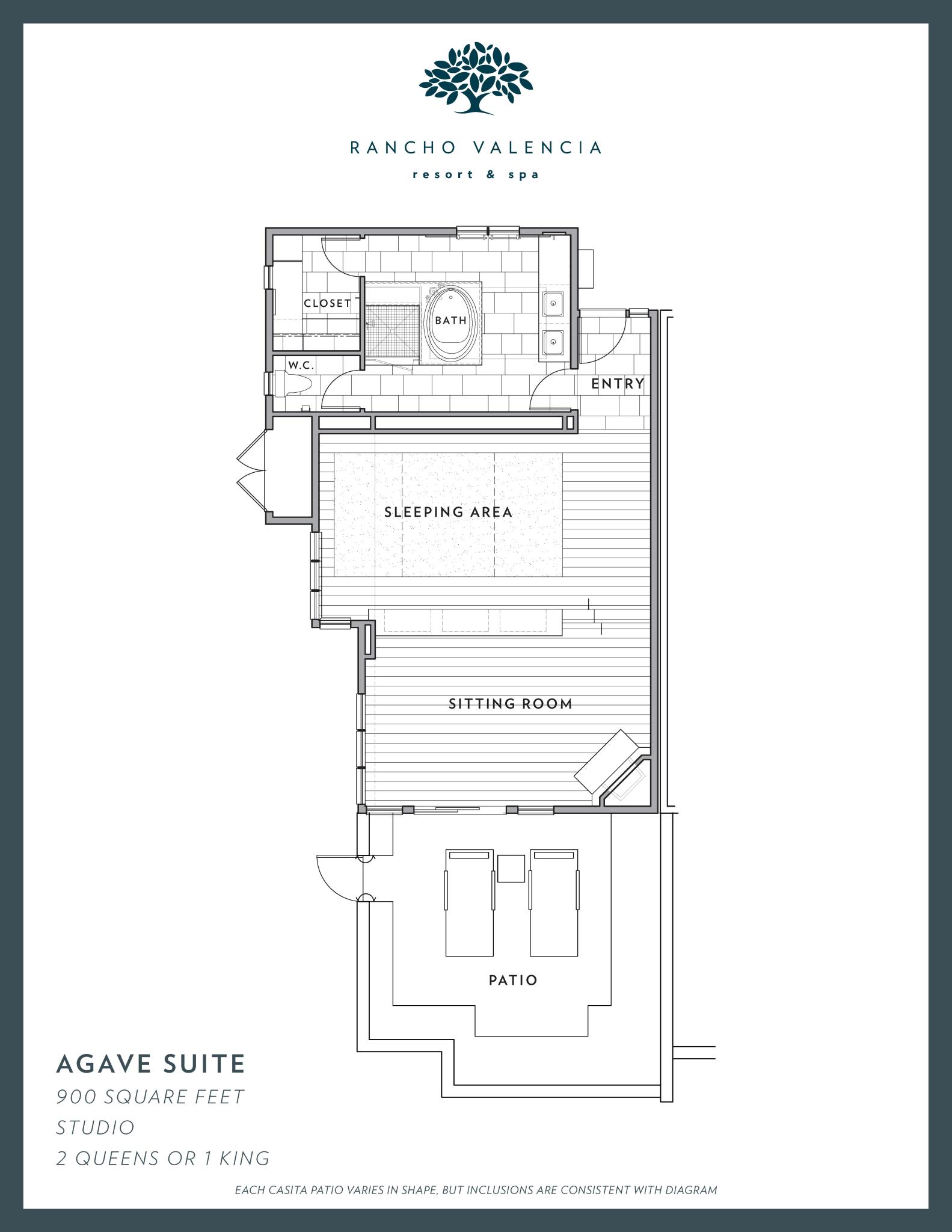 Rancho Valencia Agave Floorplan