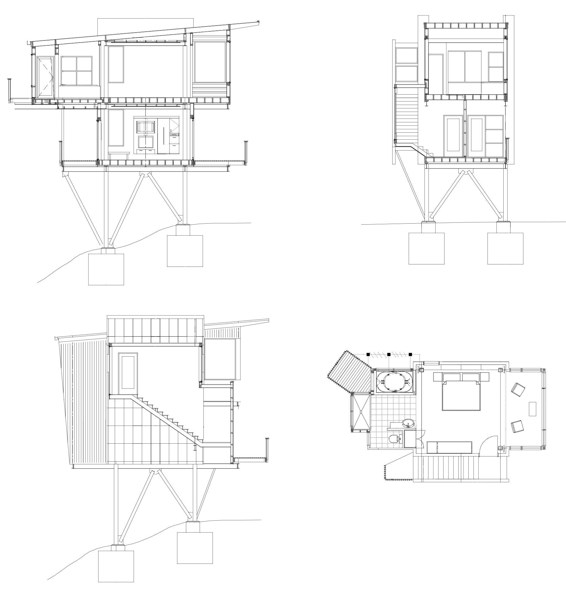 Hapuku Family Two Bedroom Tree House Floorplan Layout